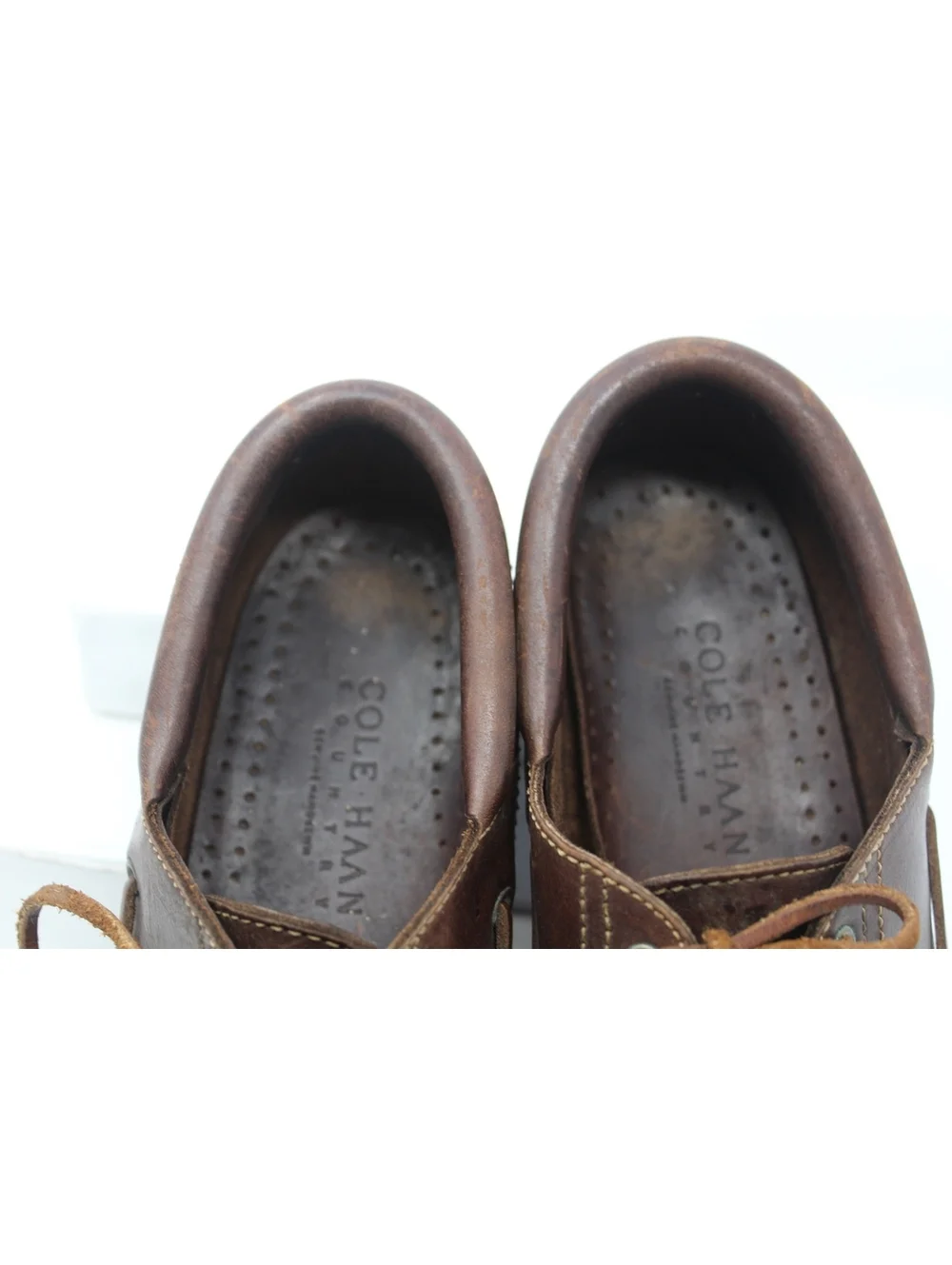 Cole Haan Country Brown Leather Moc Toe Oxford Dockside Shoes Mens Size 8.5 B